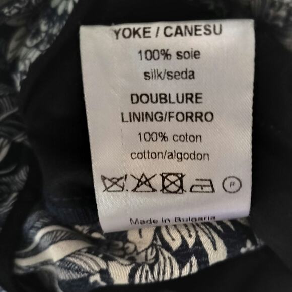 Sandro Size 36 US 4 Ankle Pants Navy Blue White Floral Print Pink Piping - Picture 5 of 5